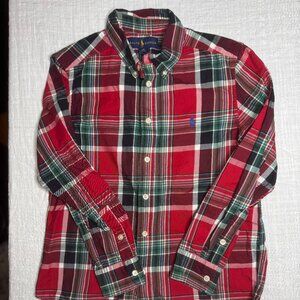 Polo Ralph Lauren Long Sleeve Oxford Plaid Button Up Size 10/12 Boys